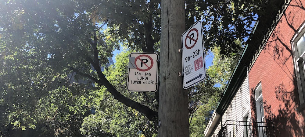 Interdiction de stationner à Montréal