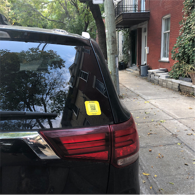 Voiture protégée par le code QR Yelo